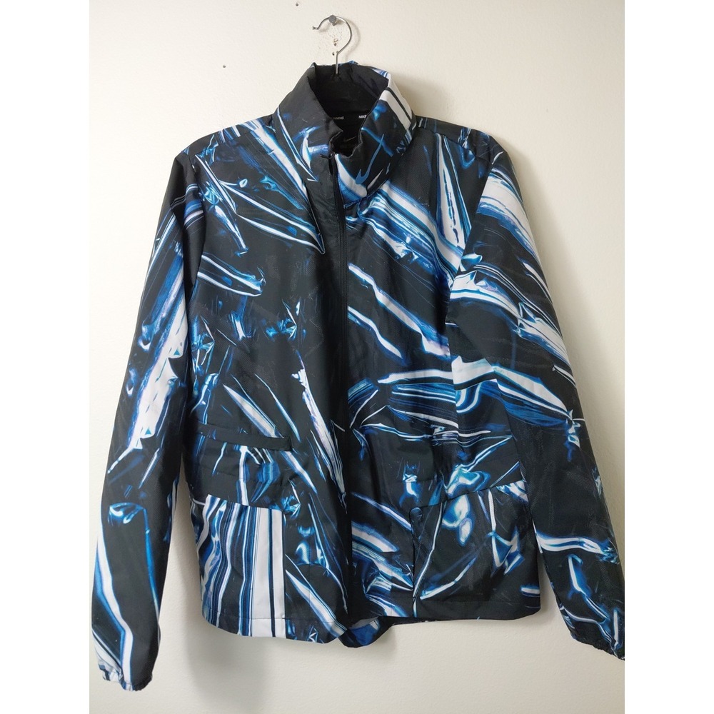 Nike Shield Flash Running Jacket Womens Black Blue Full Zip  Size‎ L Running